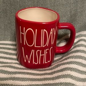 Rae‎ Dunn HOLIDAY WISHES Red and White Mug